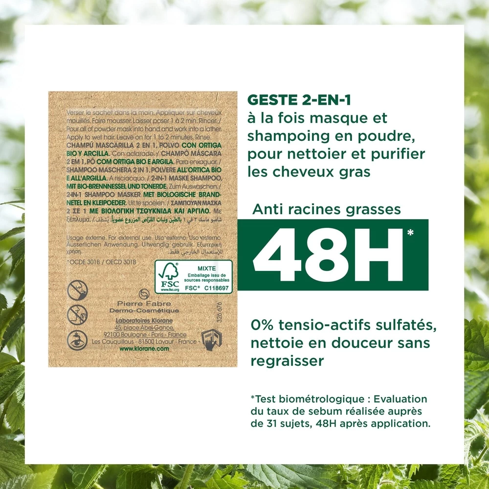 Klorane Ortie Masque Lavant 2 En 1 Poudre 8 Sach Ets 3gr 4 Klorane Ortie Masque Lavant 2 En 1 Poudre 8 Sach Ets 3gr – Image 4