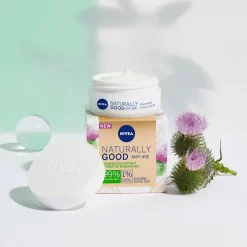 NIVEA NATURALLY GOOD - Crème De Jour Extrait Bardane BIO -Éclat De Beauté 262490 nivea naturally good creme de jour extrait bardane bio soin visage anti age 50ml pot autre2 1000x1000 1