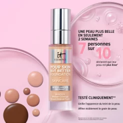 IT Cosmetics Your Skin But Better Foundation + Skinca Re 15 IT Cosmetics Your Skin But Better Foundation + Skinca Re -Éclat De Beauté 275754 it cosmetics your skin but better foundation skincare le fond de teint couvrance naturelle qui prend soin de votre peau medium neutral 31 autre6 1000x1000 1