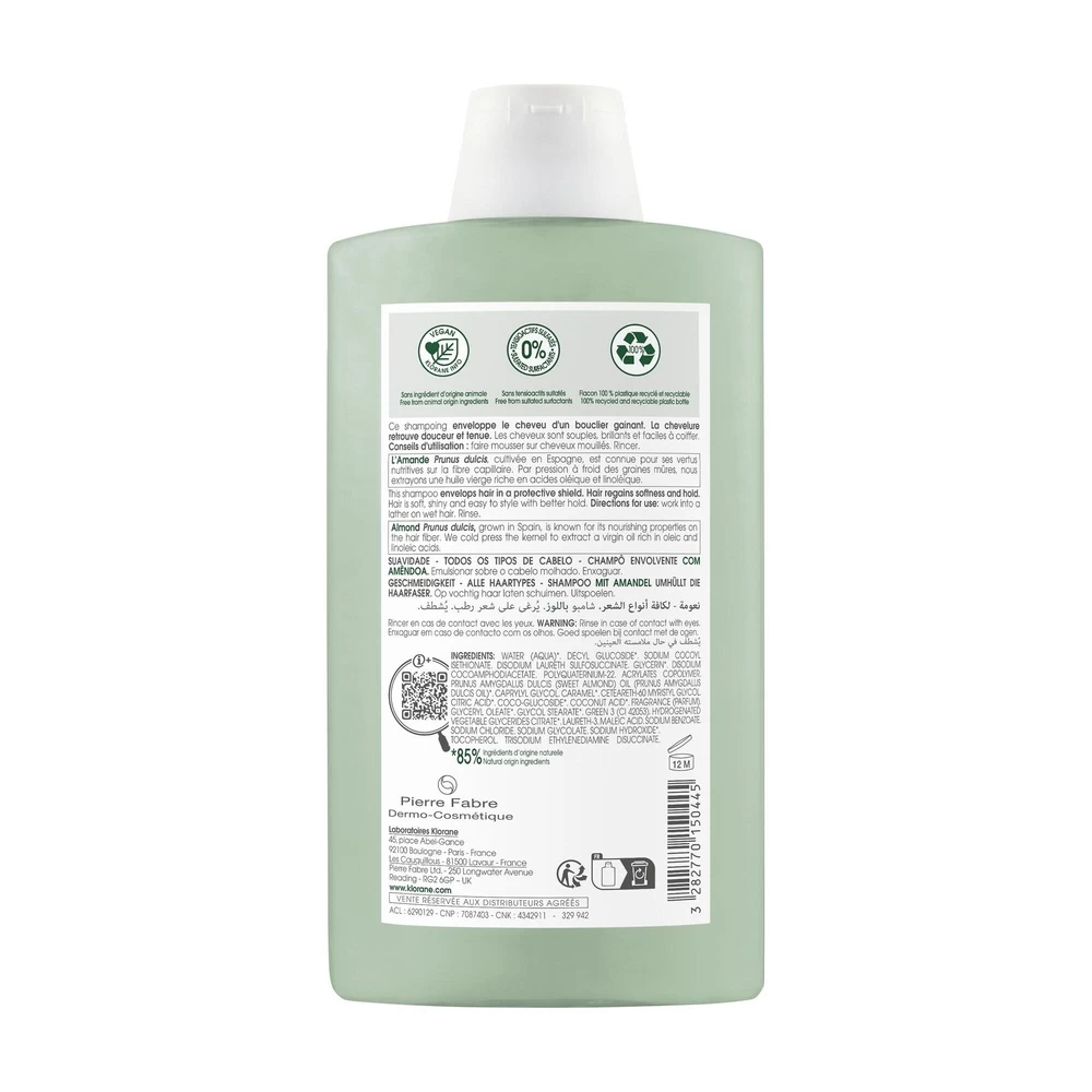Klorane Amande - Shampooing Gainant Douceur Et B Rillance Dès 3 Ans 400ml 2 Klorane Amande - Shampooing Gainant Douceur Et B Rillance Dès 3 Ans 400ml – Image 2