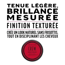 American Crew Cire Cheveux, Finition Souple, Brillance Élevée -Éclat De Beauté 317451 american crew cire cheveux finition souple brillance elevee creme de coiffage 85g pot autre2 1000x1000 1